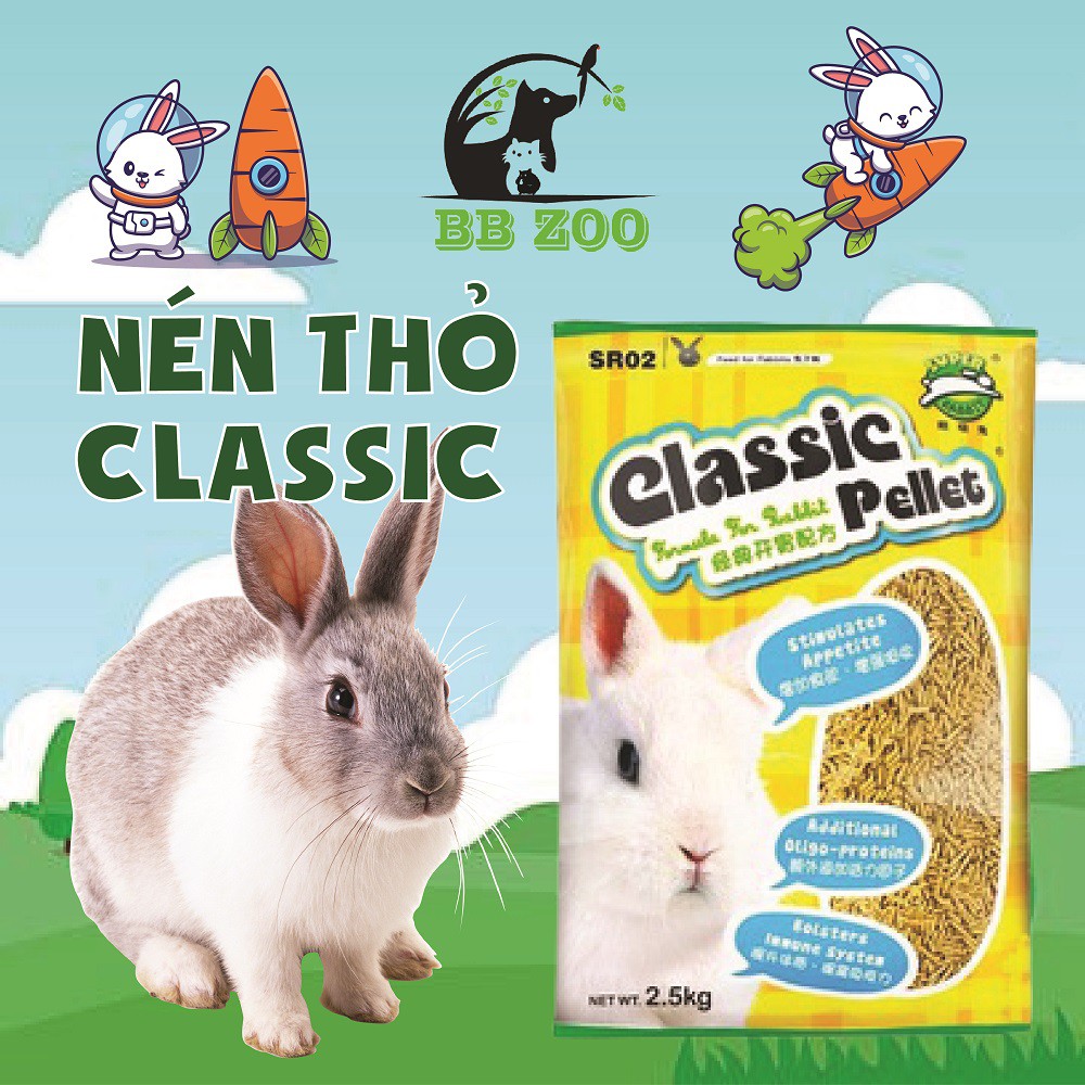 Cỏ nén classic pellet cỏ nén classic thức ăn cho thỏ sóc bắc mỹ tăng sức đề kháng bổ sung vitamin a b1 b2 b6..
