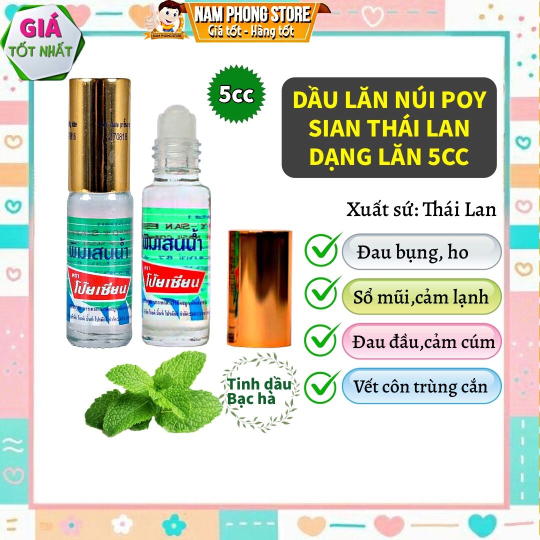 Dầu lăn núi poy sian thái lan 5cc/ thơm nóng