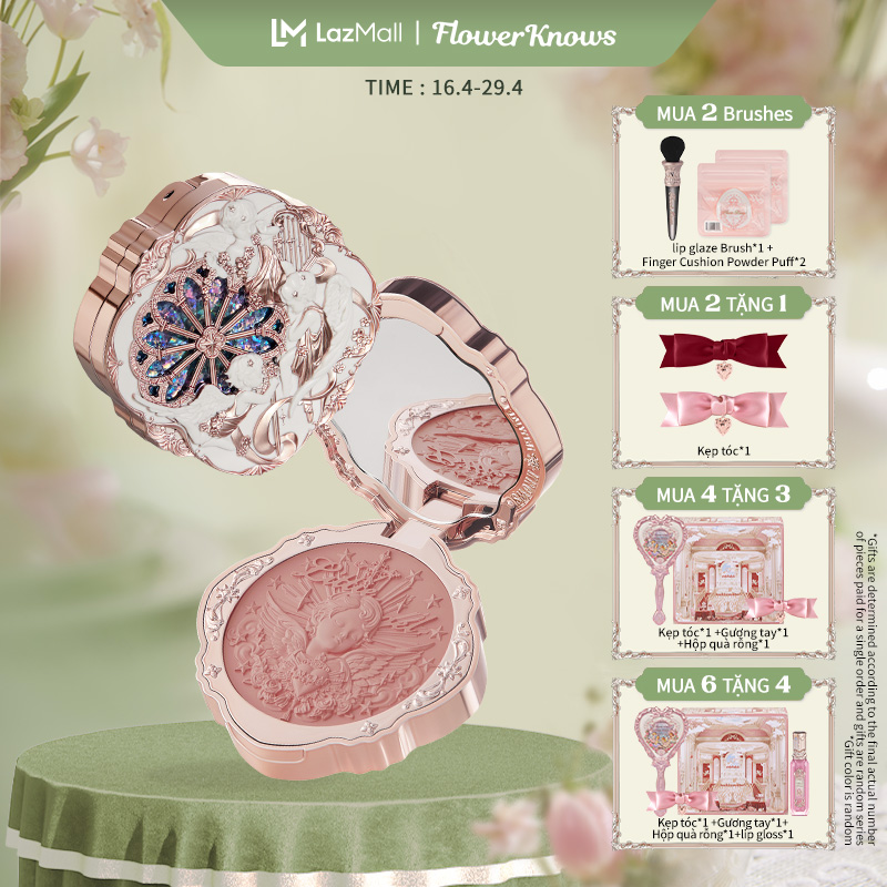 Flower Knows Little Angel Collection kem má hồng 6g năm màu Vào da tự nhiên makeup
