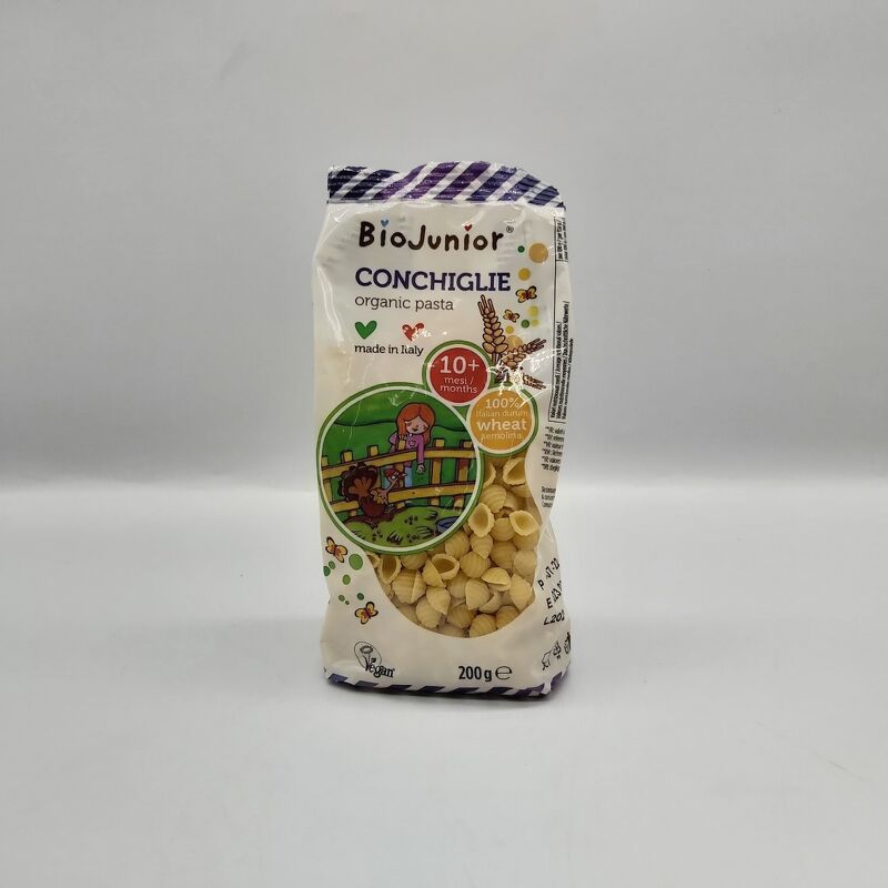 Mì nui ăn dặm hữu cơ cho bé hình vỏ sò Bio junior 200g