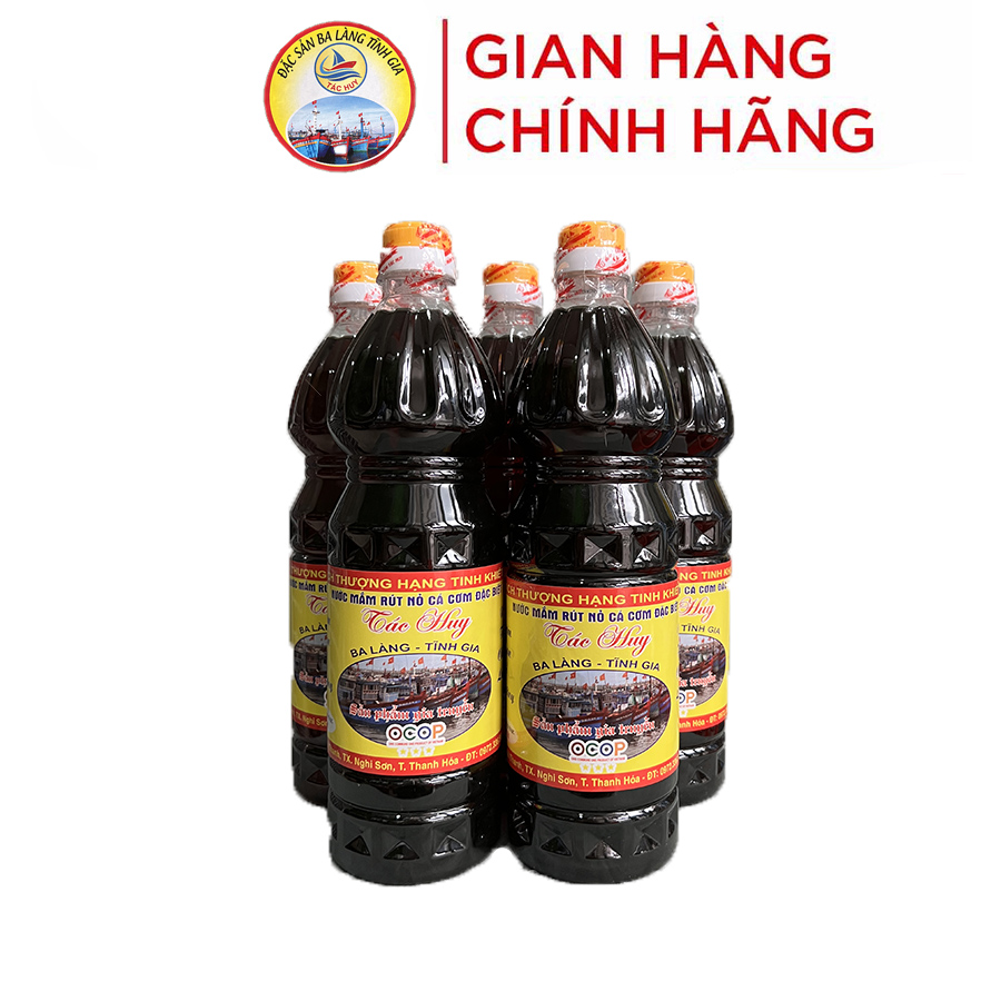 Nước mắm Ba Làng Cá Cơm Thượng Hạng/Rút Nỏ chai nhựa 1l/thủy tinh 500ml