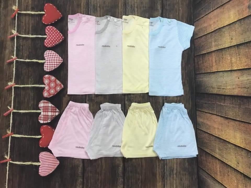 Bộ noubaby kẻ cài vai 3-14kg