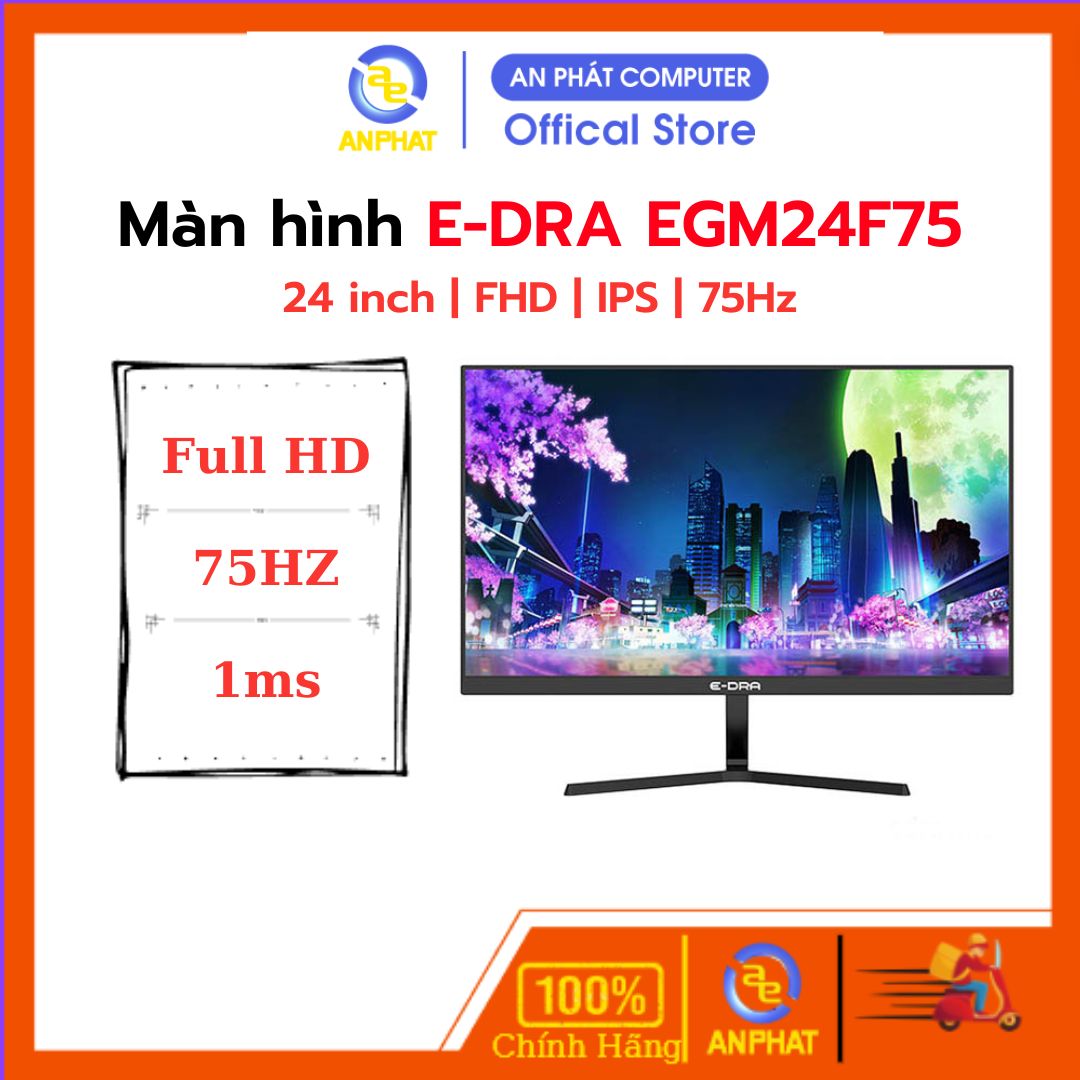 Màn hình máy tính e-dra egm24f75 23.8 inch fhd ips 75hz