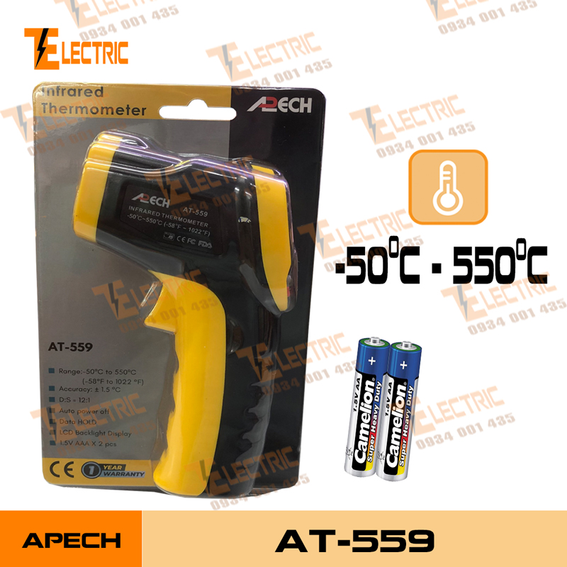 Apech at - 559 thiết bị đo nhiệt độ bằng tia hồng ngoại apech at 559