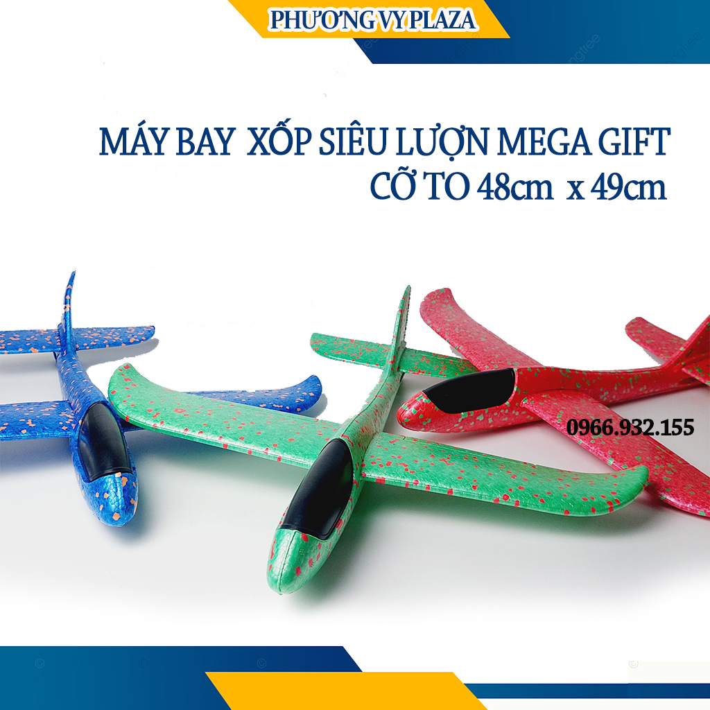 Máy bay xốp phi tay megagift cỡ lớn 48cm x 49cm