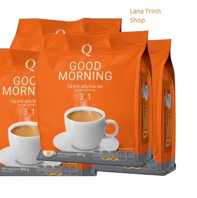 Cà phê sữa hòa tan 3in1 Good Morning Trần Quang mua combo 4 bịch