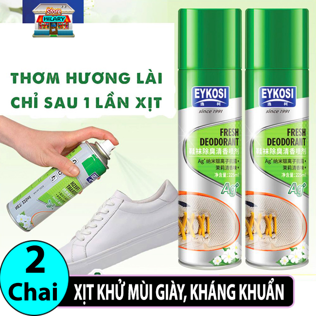 Combo 2 Chai Xịt Khử Mùi Hôi Giày EYKOSI ( 225ML ) - Chai Xịt Khử Mùi Giày , Xịt Khử Mùi Hôi Chân Và Giày , Xịt Khử Mùi Hôi Giày Dép , Xịt Khử Mùi Hôi Chân