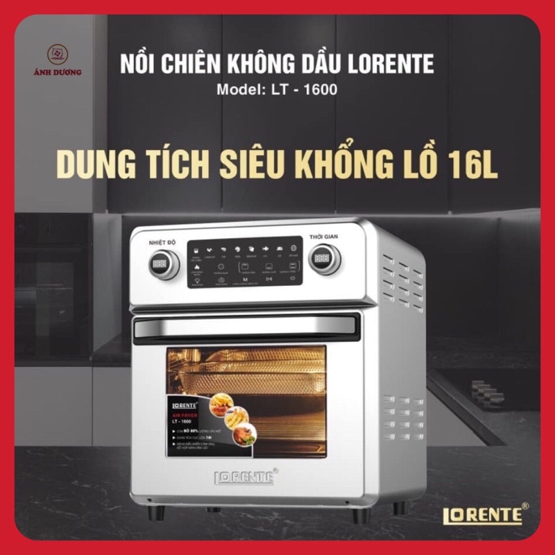 Nồi chiên không dầu lorente lt-1600 - dung tích 16l