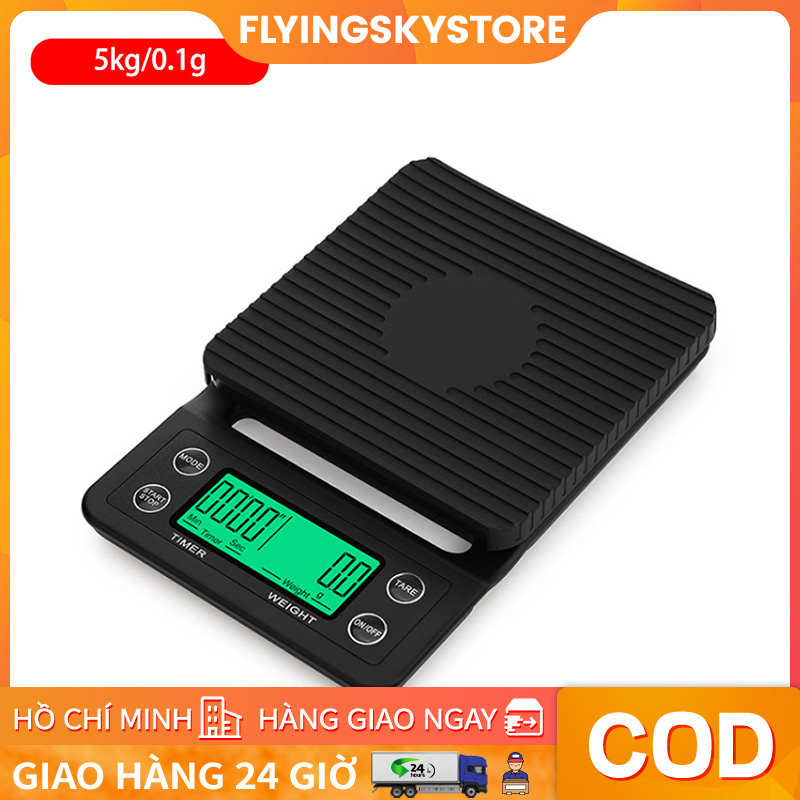 Cân cà phê nhỏ giọt 3kg/0.1g 5kg/0.1g với bộ hẹn giờ, cân bếp điện tử kỹ thuật số cầm tay cân điện tử lcd độ chính xác cao