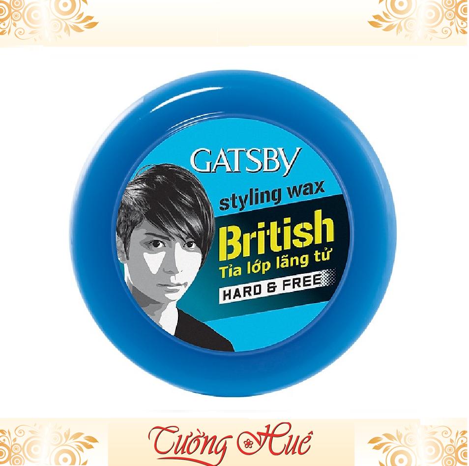 Tạo kiểu tóc gatsby styling wax hard & free british tỉa lớp lãng tử - xanh - 75g