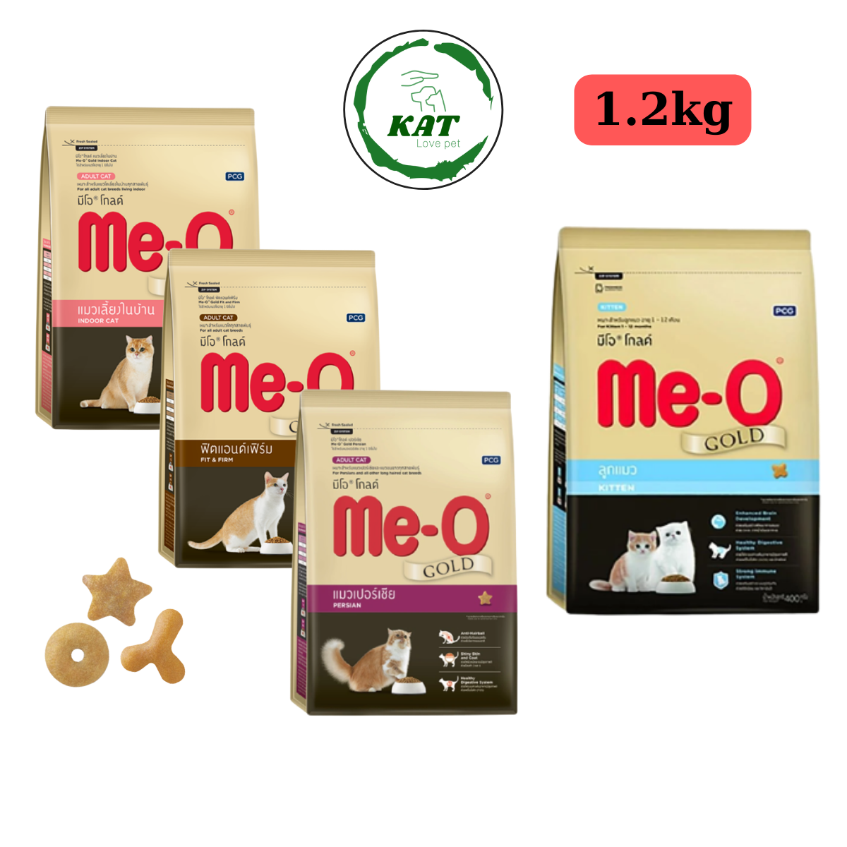Hạt thức ăn cao cấp cho mèo me-o gold - gói 1.2kg - kat store