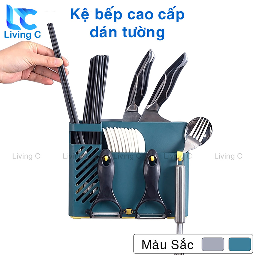 Giá kệ cắm dao đũa muỗng Living C K185 , ống đũa nhà bếp dán tường đa năng