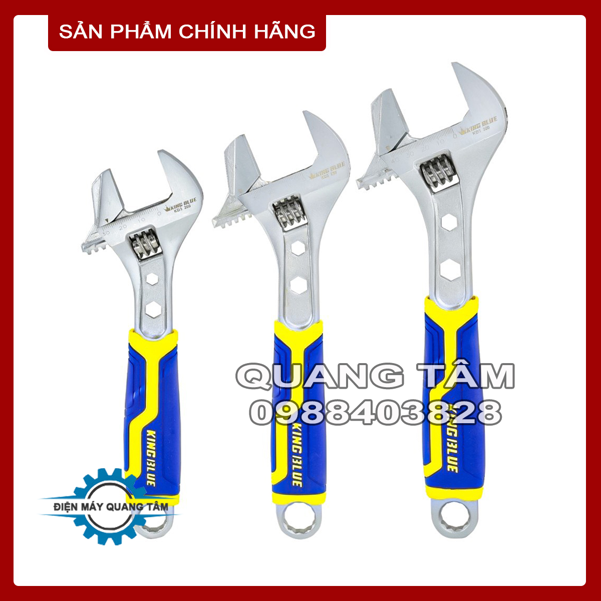 Mỏ lết đa năng 8 - 10 - 12 inch cán bọc kingblue kd3-200 / 250 / 300