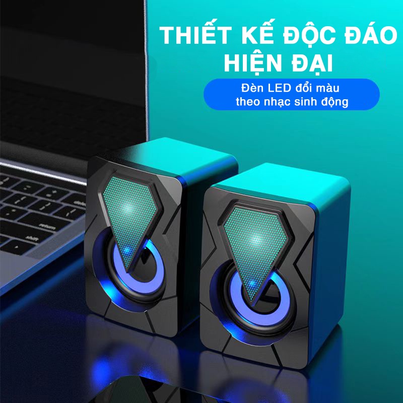 Loa vi tính Speaker Y-9077 dành cho máy tính, loa mini nhỏ gọn siêu đẹp có đèn led
