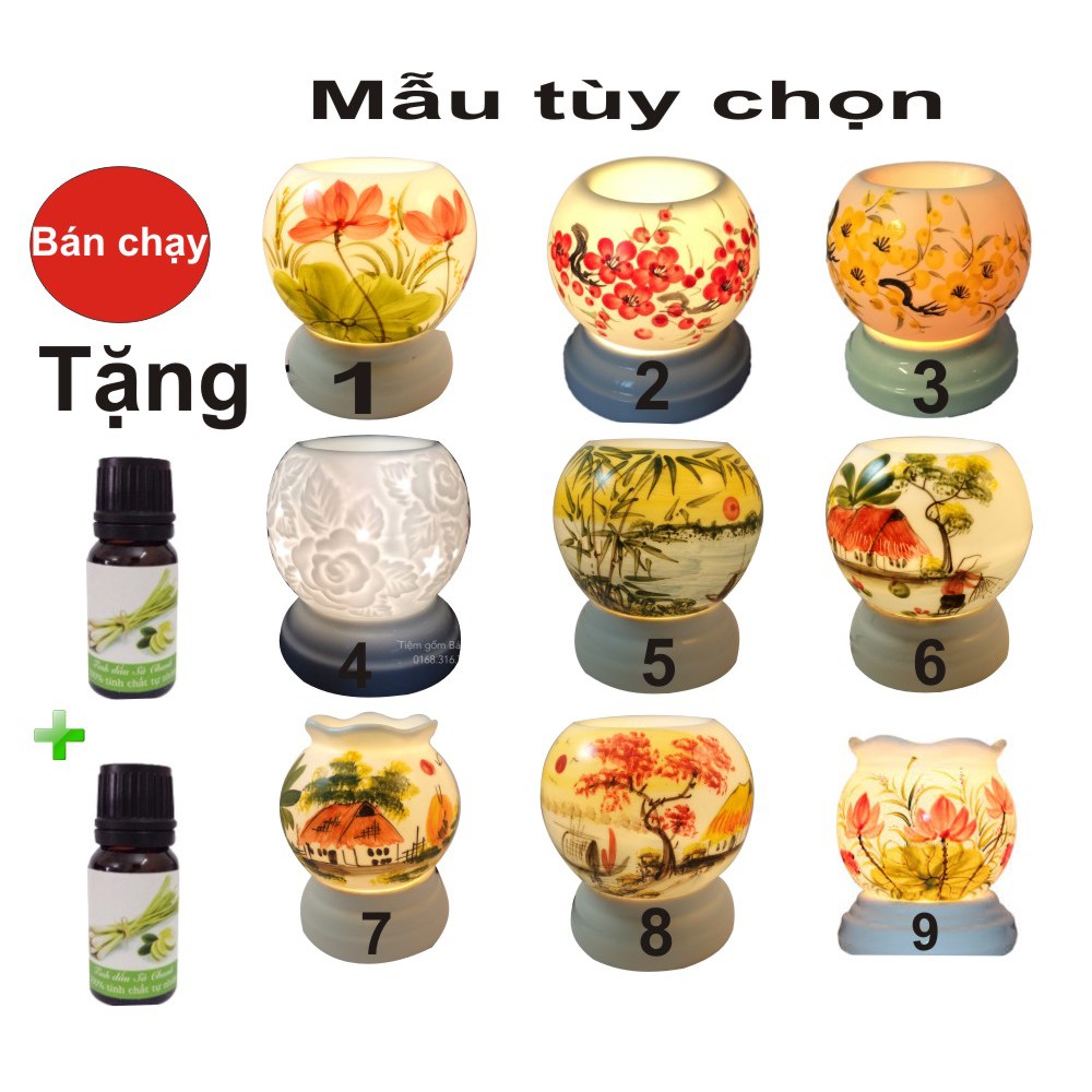 Combo 1 đèn xông tinh dầu + 2 tinh dầu 10ml.tùy chọn