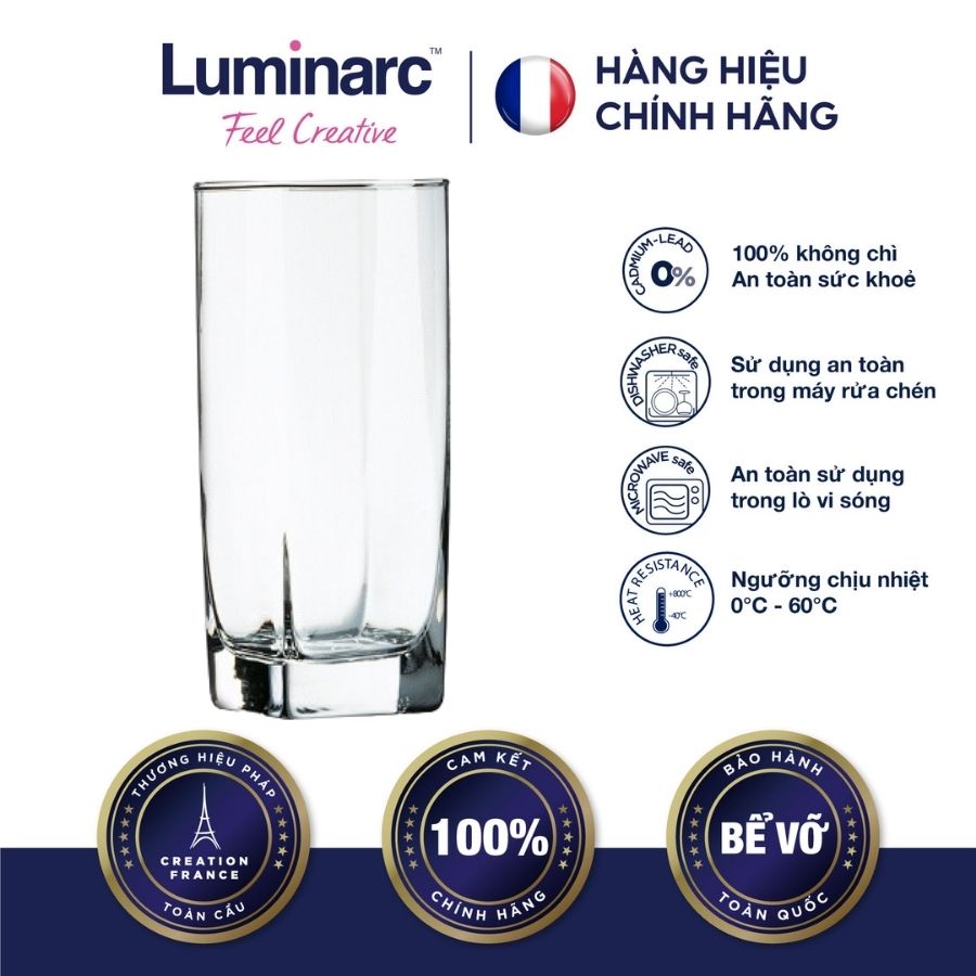 Bộ 6 ly thuỷ tinh cao luminarc sterling 330ml - lustg2519