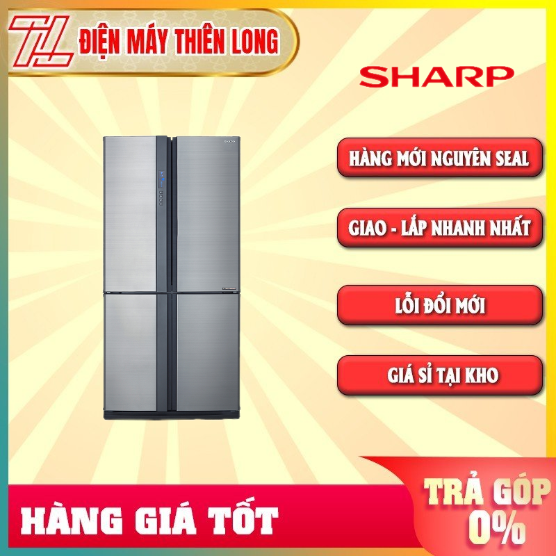 TRTủ lạnh Sharp Inverter 605 lít SJ-FX680V-ST -HÀNG CHÍNH HÃNG - TRẢ GÓP 0% - GIAO TOÀN QUỐC - NGOÀI HCM TÍNH PHÍ