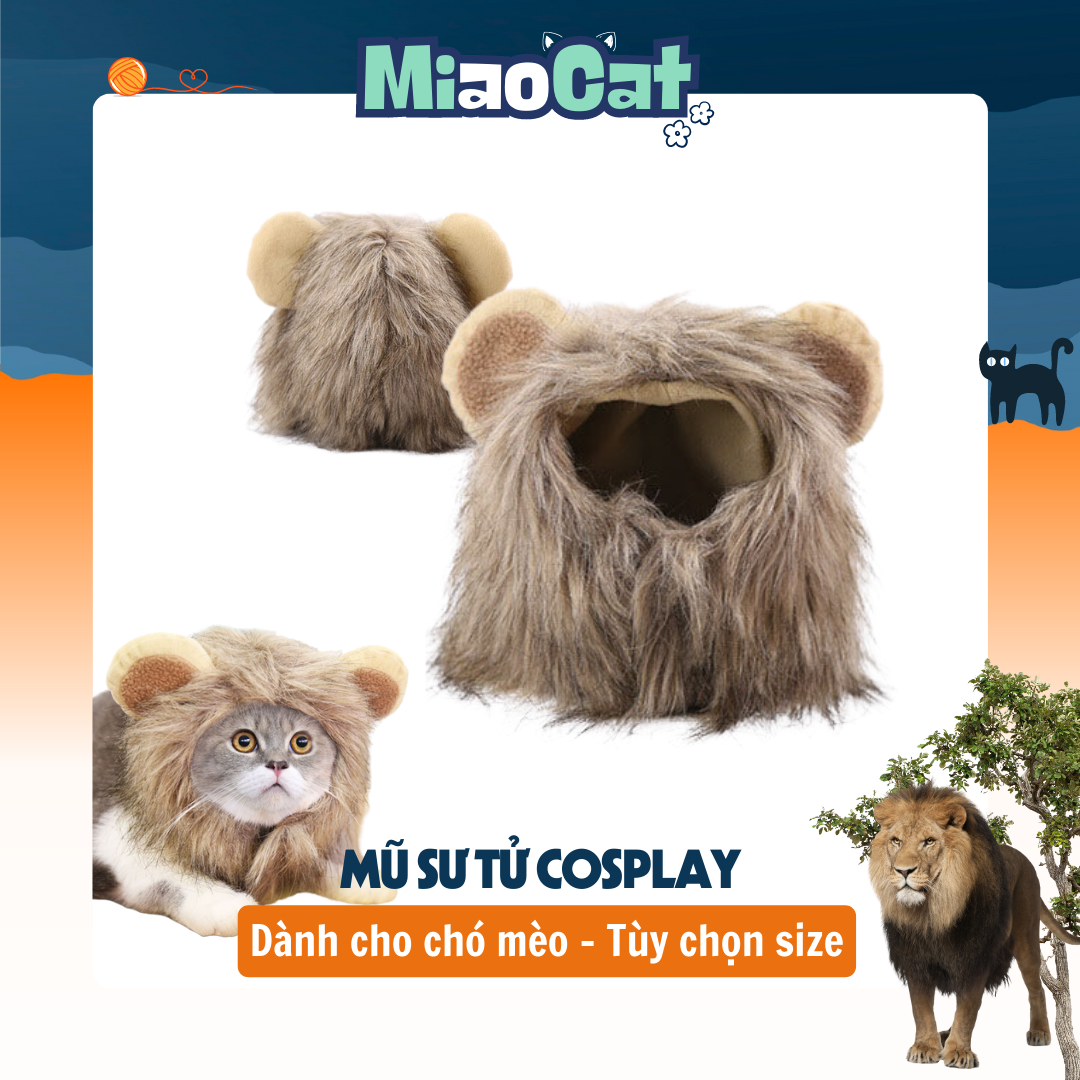 Mũ sư tử cosplay vui nhộn cho chó mèo b03206 miaocat