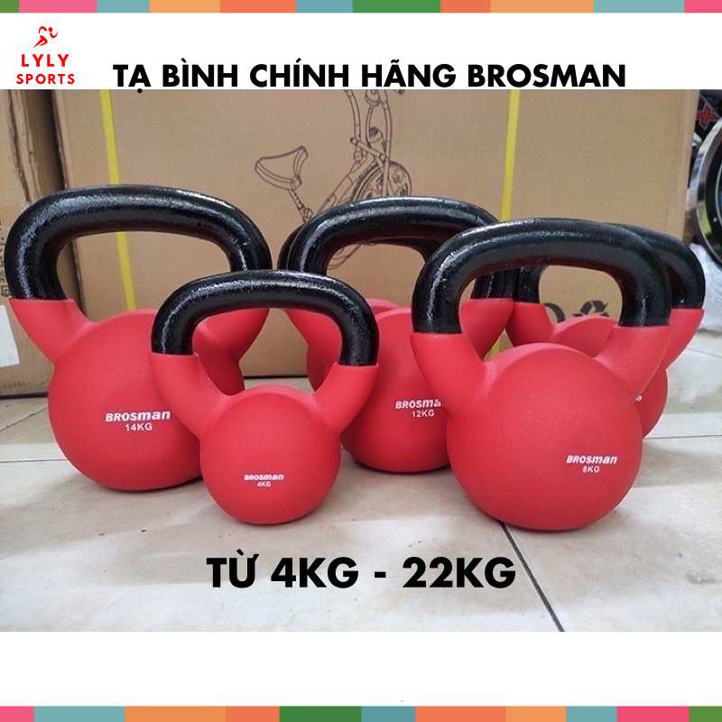 Tạ bình vôi 6kg (1 chiếc), tạ ấm cao cấp tạo squat hãng Brosman - LYLYSPORTS