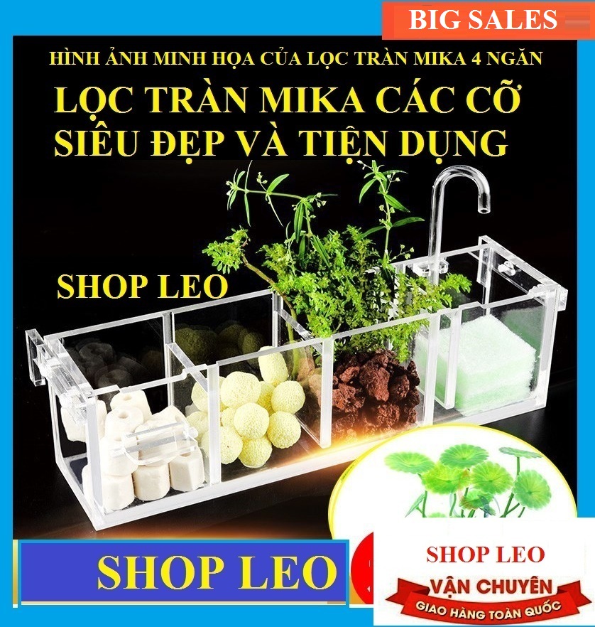 Lọc tràn mika siêu đẹp - lọc bể cá - hồ thủy sinh -phụ kiện cá cảnh - phụ kiện thủy sinh -shopleo - hộp lọc tràn trên
