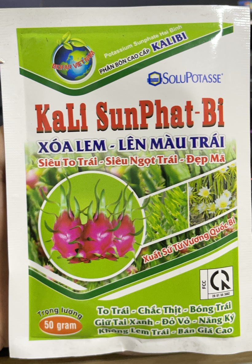 Phân Bón Chuyên Thanh Long - Kali Sunphat K2S04 - Siêu To Trái - Siêu Ngọt Trái - Xóa Lem - Lêm Màu Đẹp Kalisunfat - Không Lem