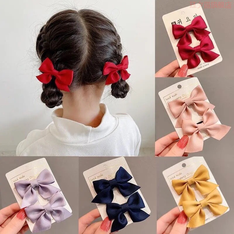 Set2 - kẹp tóc nơ basic phong cách tiểu thư đáng yêu cho bé - nhà gấu nâu