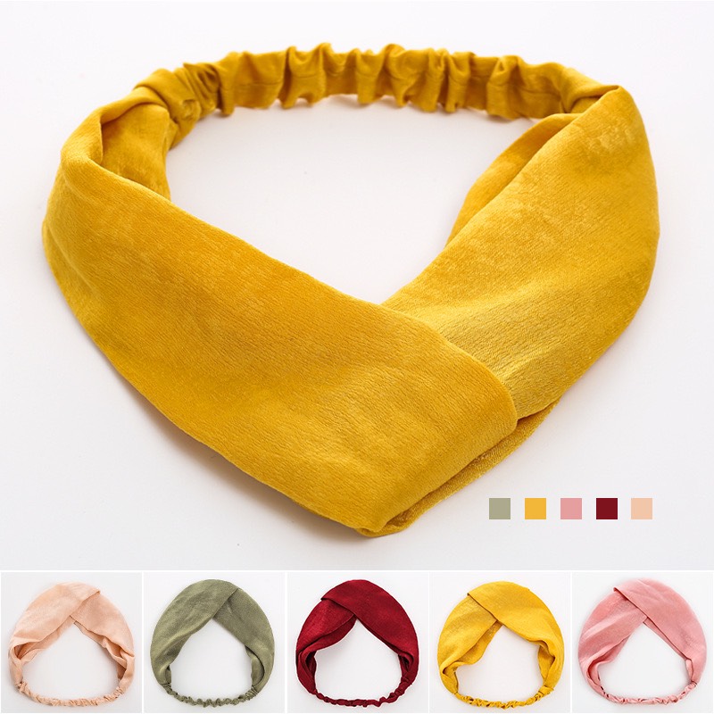 Băng đô turban vải trơn phi bóng