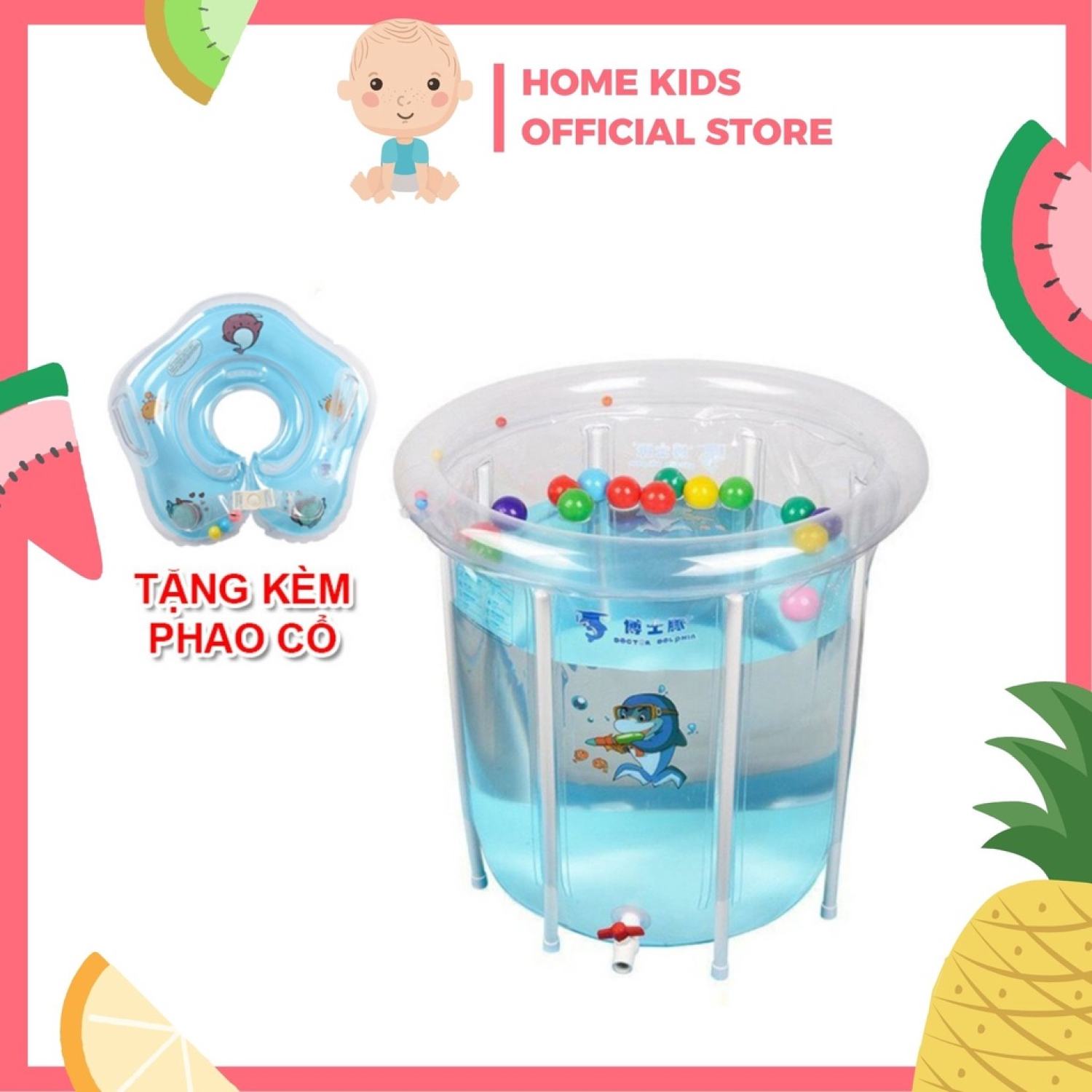 Bể bơi đứng thành cao doctor dolphin cho bé
