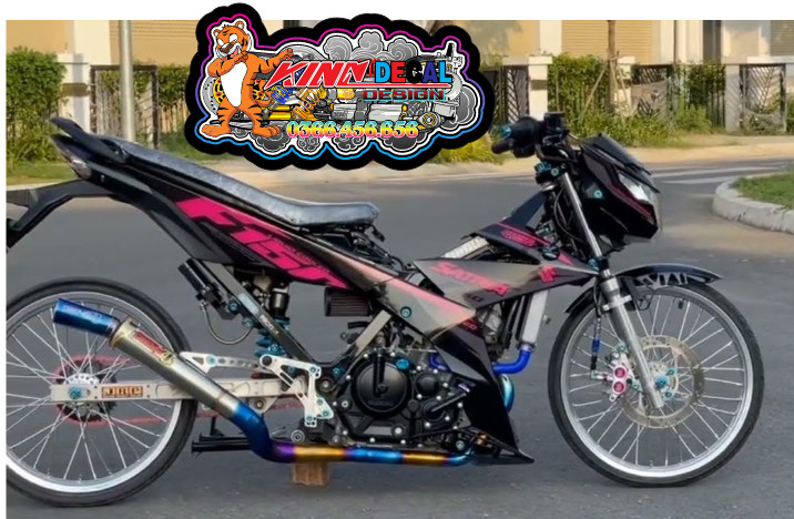 Tem Rời Satria màu đen xam hồng trắng