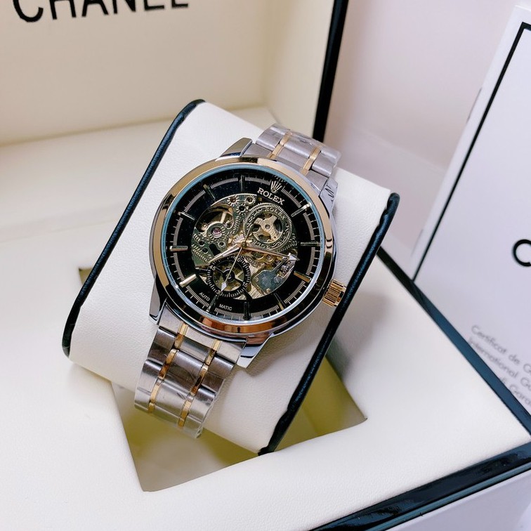 Đồng hồ cơ rolex nam dây thép không gỉ, bảo hành 12 tháng - đồng hồ rolex mtp-store mtp-store