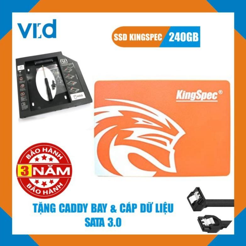 Combo hot : Mua ổ cứng SSD Kingspec 240GB  Tặng Caddy Bay và Cáp Sata - Bảo hành 36 tháng