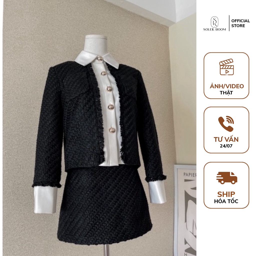 Chân váy chữ a dạ tweed dày dặn kèm lót lụa ella shirt