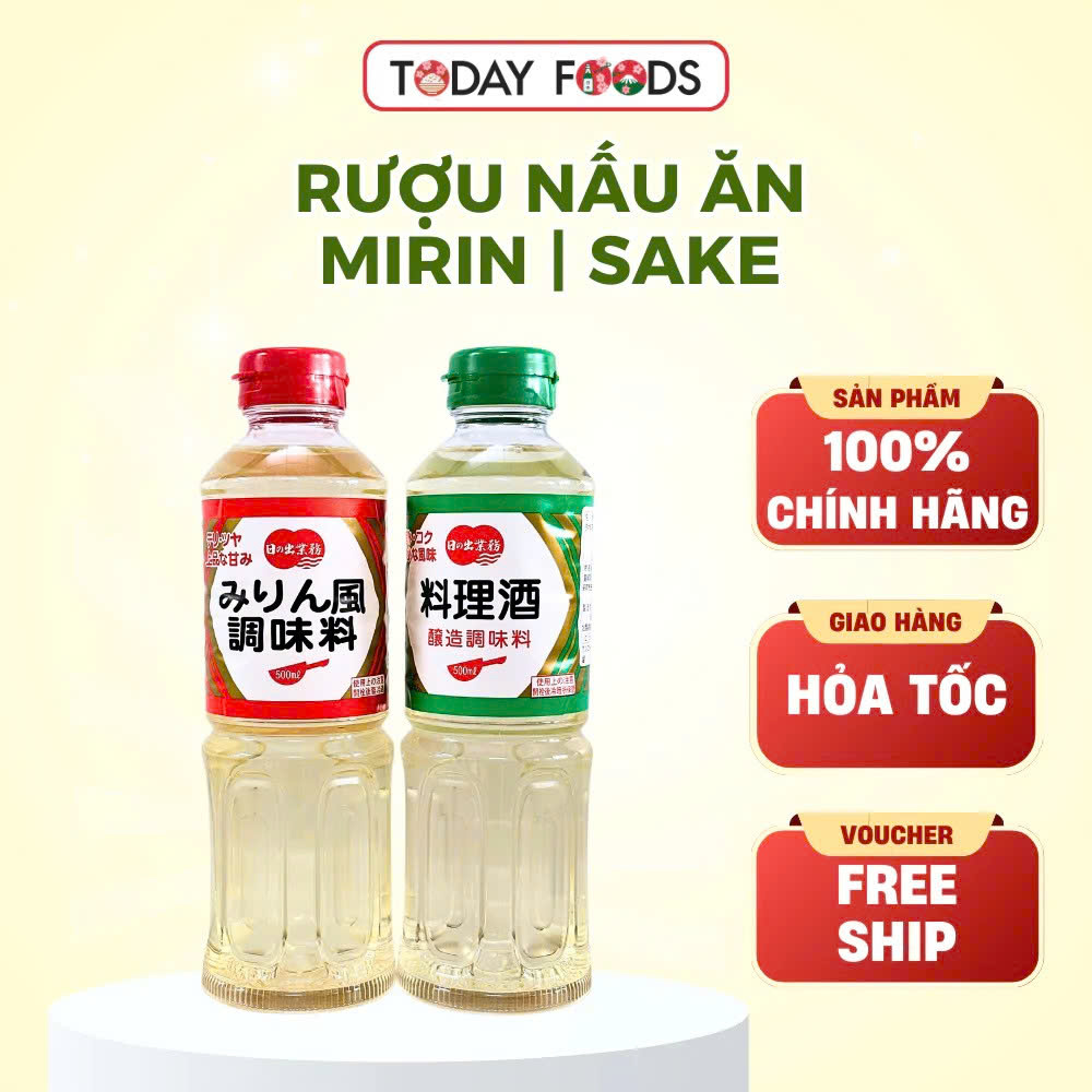 Mirin | Sake Nấu Ăn Nhật Bản 500ML - Gia Vị Nhật Dùng Kho Cá, Nướng Thịt, Nấu Sốt, Làm Món Nhật