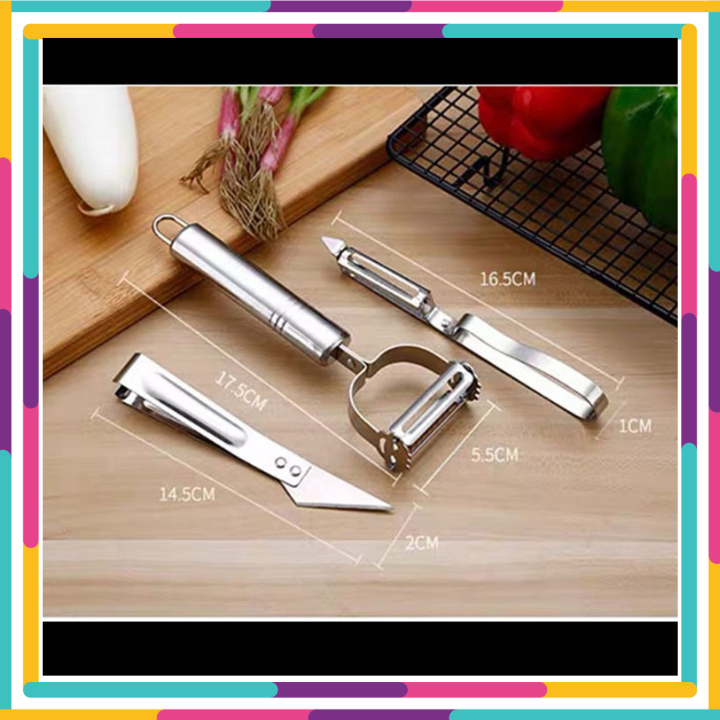 Bộ 3 dụng cụ tỉa hoa quả gọt nạo củ quả tiện lợi- Bộ dụng cụ tỉa hoa quả- Tỉa hoa qua trang trí đồ ăn