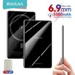 Kuulaa 5000mAh Sạc dự phòng Wireless Powerbank, Fast Charging Wireless Mag safe Power Bank for iPhone 16 Pro Max 15 14 13 12 Series 0.27 inch Ultra-thin PD20W Charger
