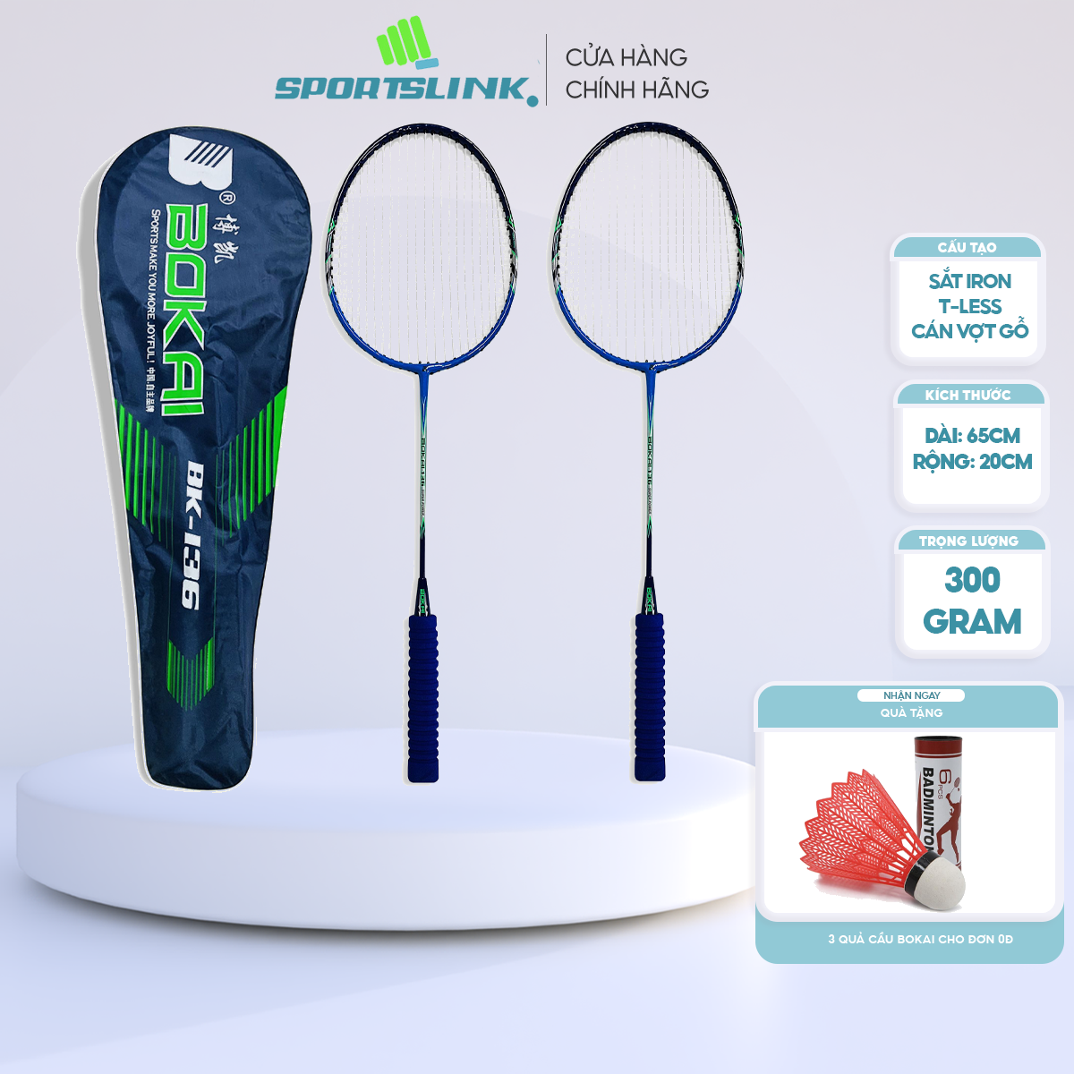 Cặp vợt cầu lông chính hãng bokai sl117