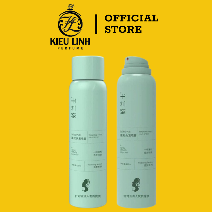 Dầu gội khô dạng xịt nội địa Trung 150ml, Xịt gội đầu khô phồng tóc siêu tốc, Xịt gội khô tóc