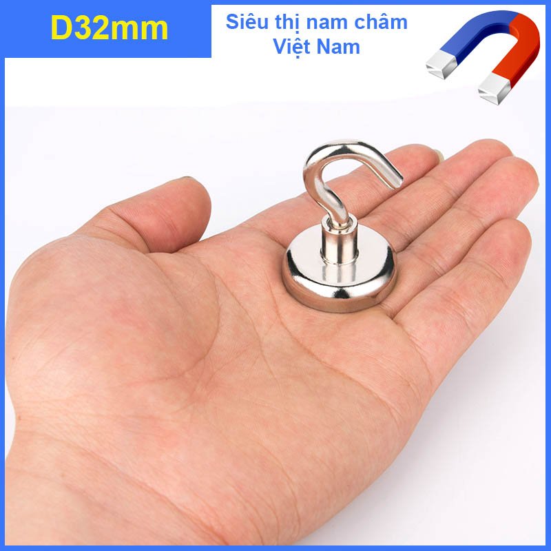 Móc treo nam châm d32MM lực hút cực mạnh