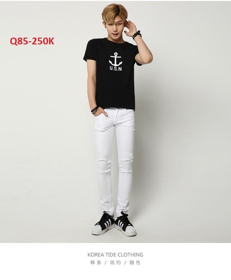 Quần jean côn skinny rách gối