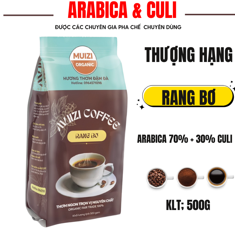 Cà phê hạt nguyên chất, cà phê hạt arabica rang bơ arabica 70% + 30& culi, loại thượng hạng