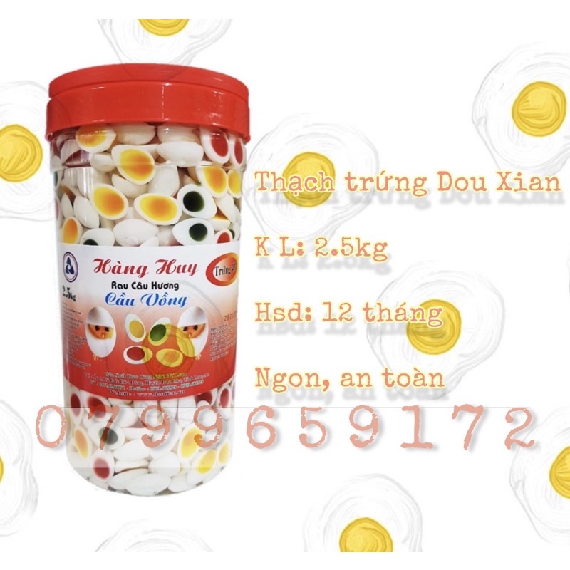 Thạch rau câu jelly 2,5kg hình trứng con cá thạch cầu vòng
