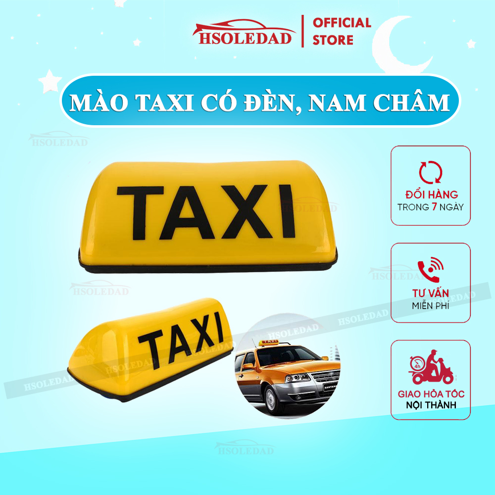 Biển báo TAXI hút nam châm có đèn LED, điện 12v