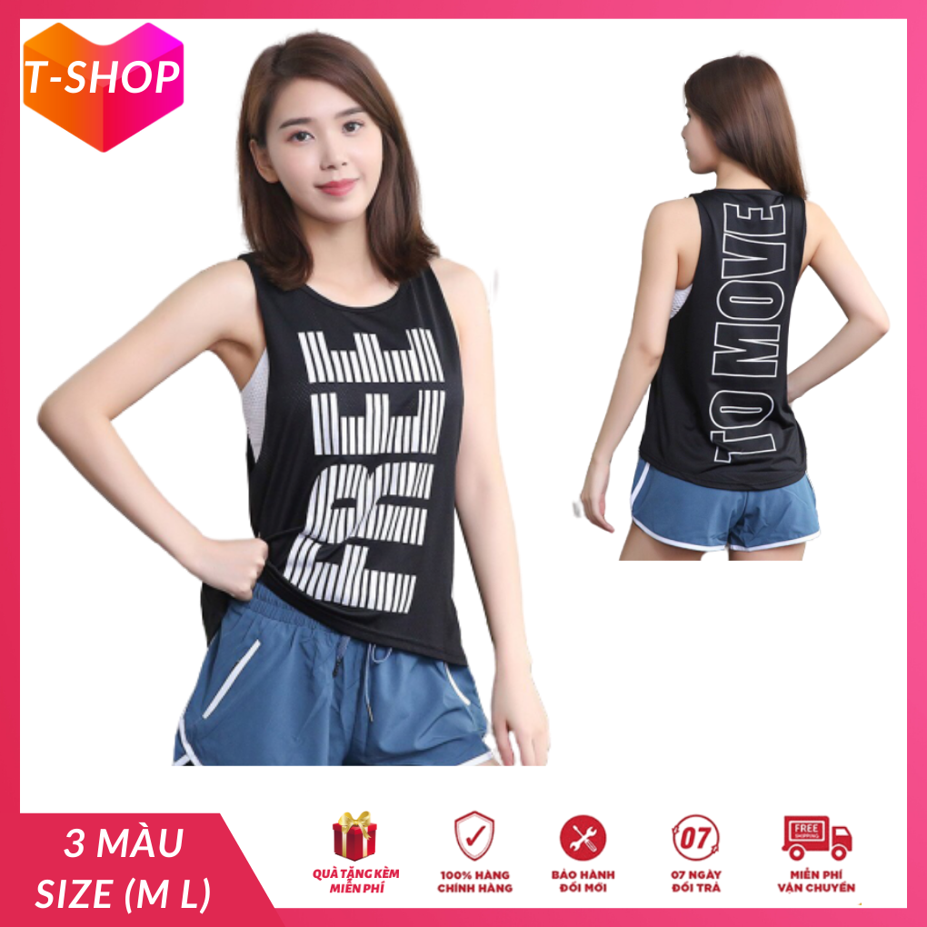 [HCM]Áo tanktop nữ tập gym yoga vừa kín đáo vừa cá tính đồ tập gym dành cho người mập-CR047