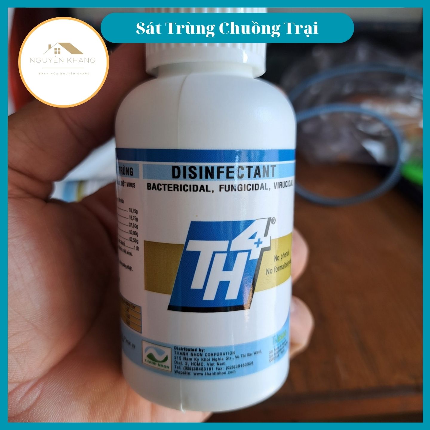 Dung dịch sát khuẩn TH4, sát khuẩn chuồng trại gà, thỏ, vịt heo, chuột và dụng cụ chăm sóc dung tích 100ml