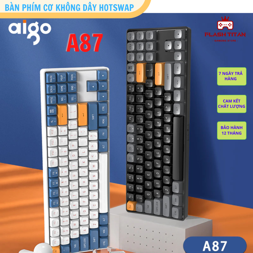 Bàn Phím Cơ Không Dây AIGO A87 Có Hotswap
