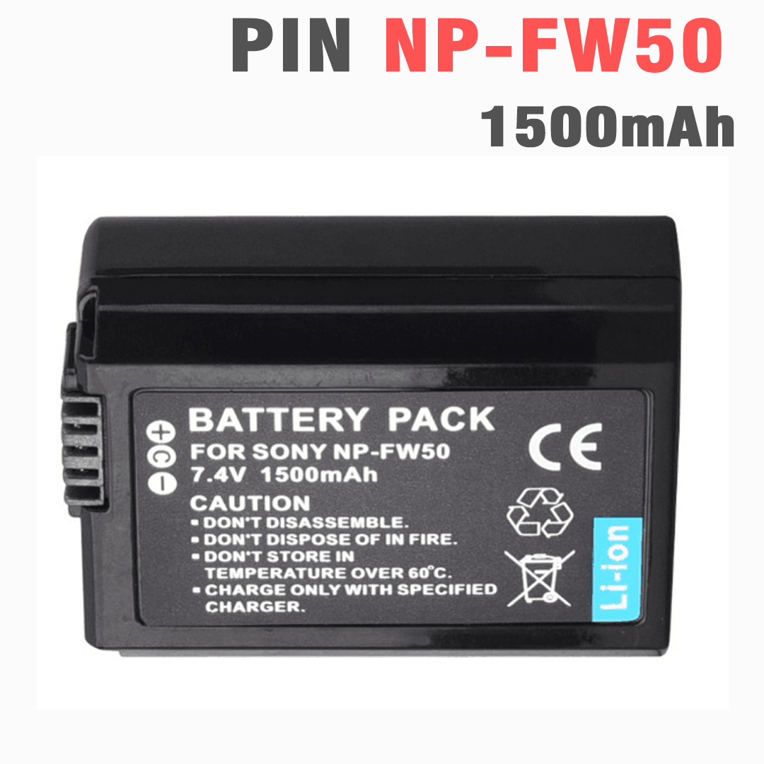 Pin NP-FW50 dùng cho máy ảnh sony Alpha a3000 a5000 a6000 a6300 dung lượng cao 1500mah