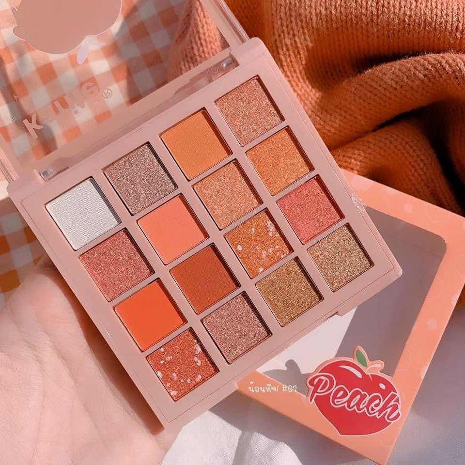 [HCM]Phấn Mắt Nhũ Lì Karite Peach 16 Colour Eyeshadow Paltte 16 ô