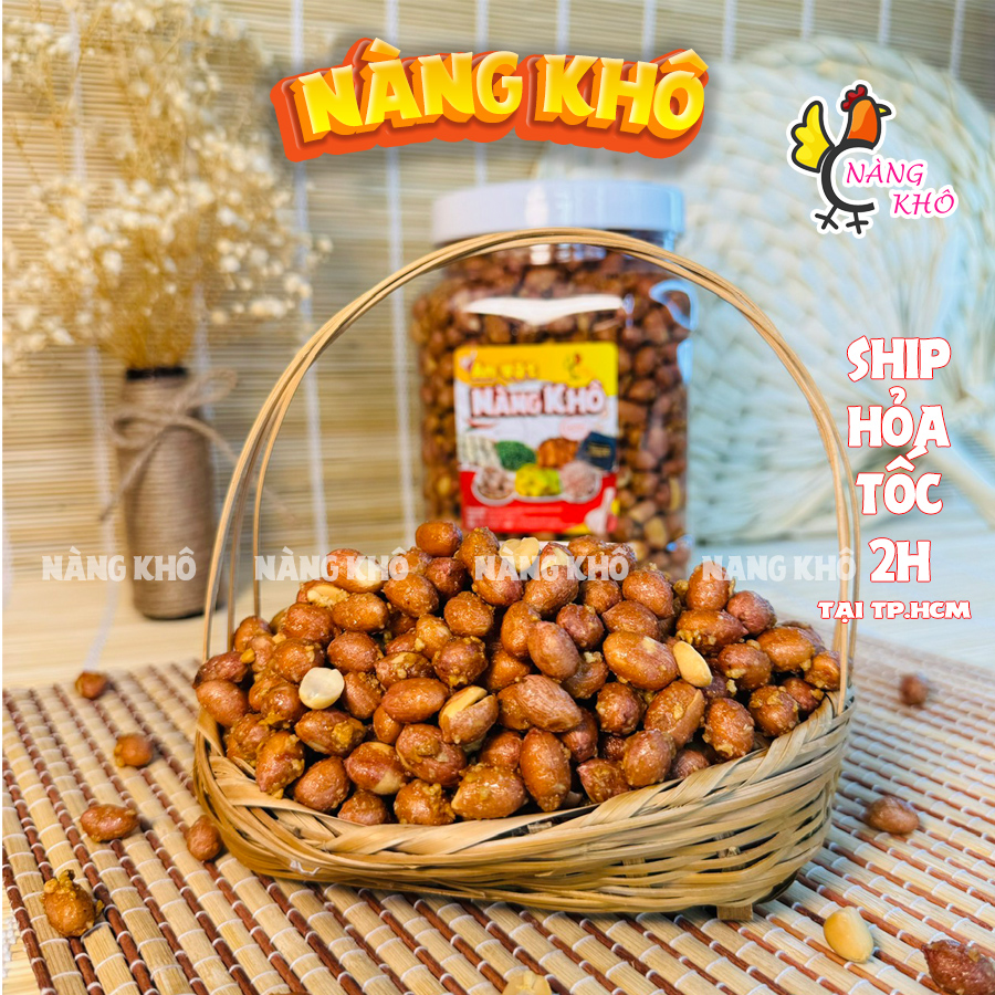 Đậu phộng cháy tỏi 500 Gram  loại 1 ( giòn ngon - đậm vị ) | Đồ ăn vặt Nàng Khô