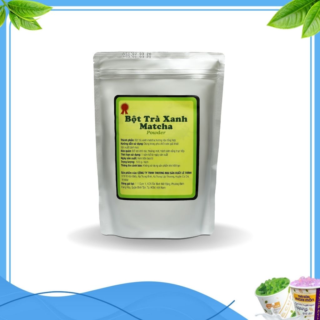 Bột trà xanh nguyên chất pha trà sữa cao cấp thơm ngon - bột trà xanh Xuân Thịnh xuất xứ Indonesia nguyên chất 100% - bột matcha sữa chính hãng