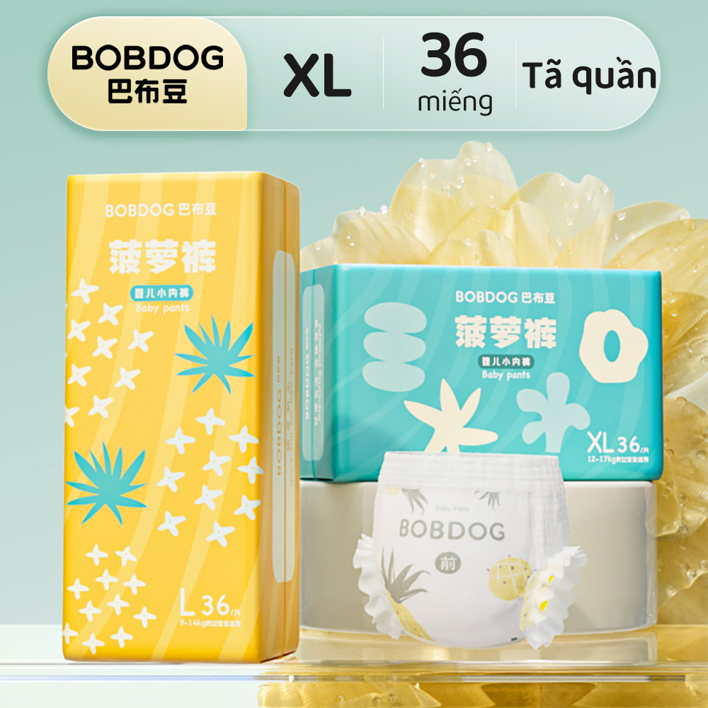 [VOUCHER GIẢM ĐẾN 45%] Tã/Bỉm quần Bobdog Dòng dứa L36/XL36/XXL34/XXXL32 miếng